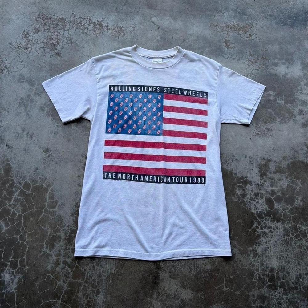 Vintage Rolling Stones American flag The North American tour tee shirt 1989  m